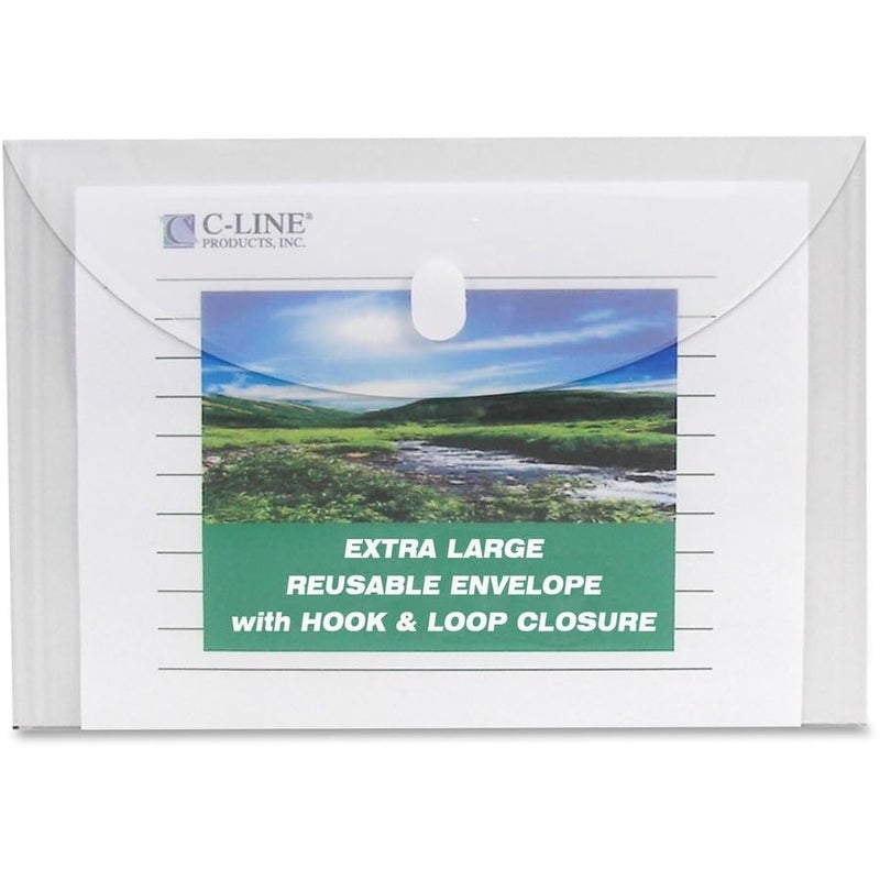 C-Line Reusable Biodegradable Poly Envelopes, Side Loading, Letter Size, Clear, 5 Envelopes per Pack (35107) - Image 3